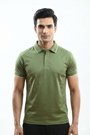 Green Pima Polo