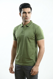 Green Pima Polo